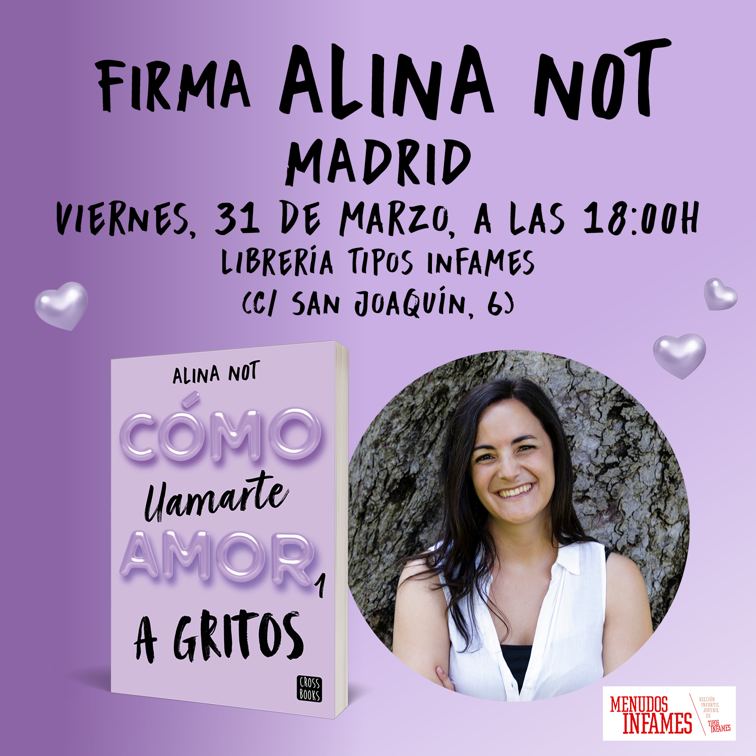 Firma de Cómo llamarte amor, de Alina Not