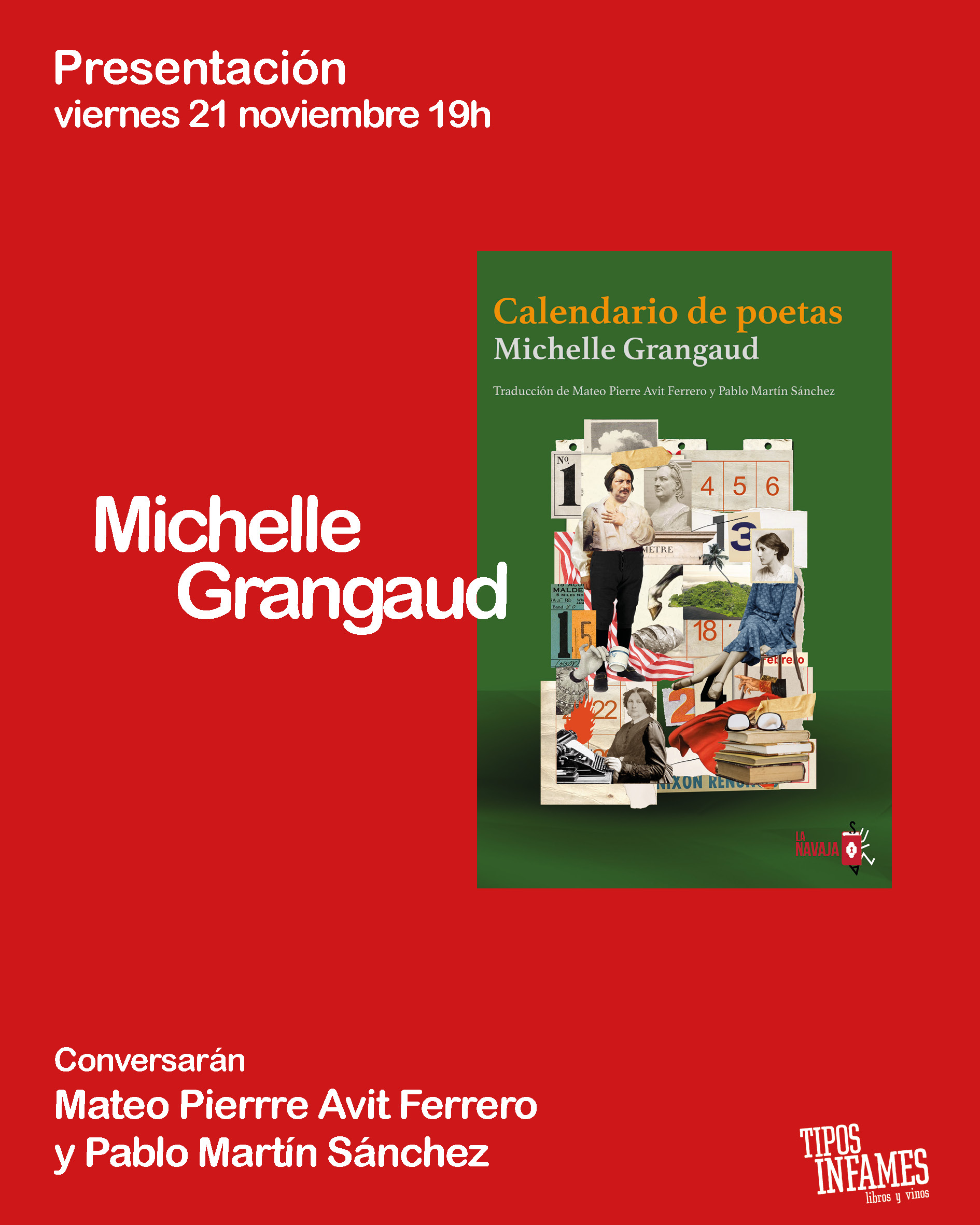 Calendario de poetas, de Michelle Grangaud