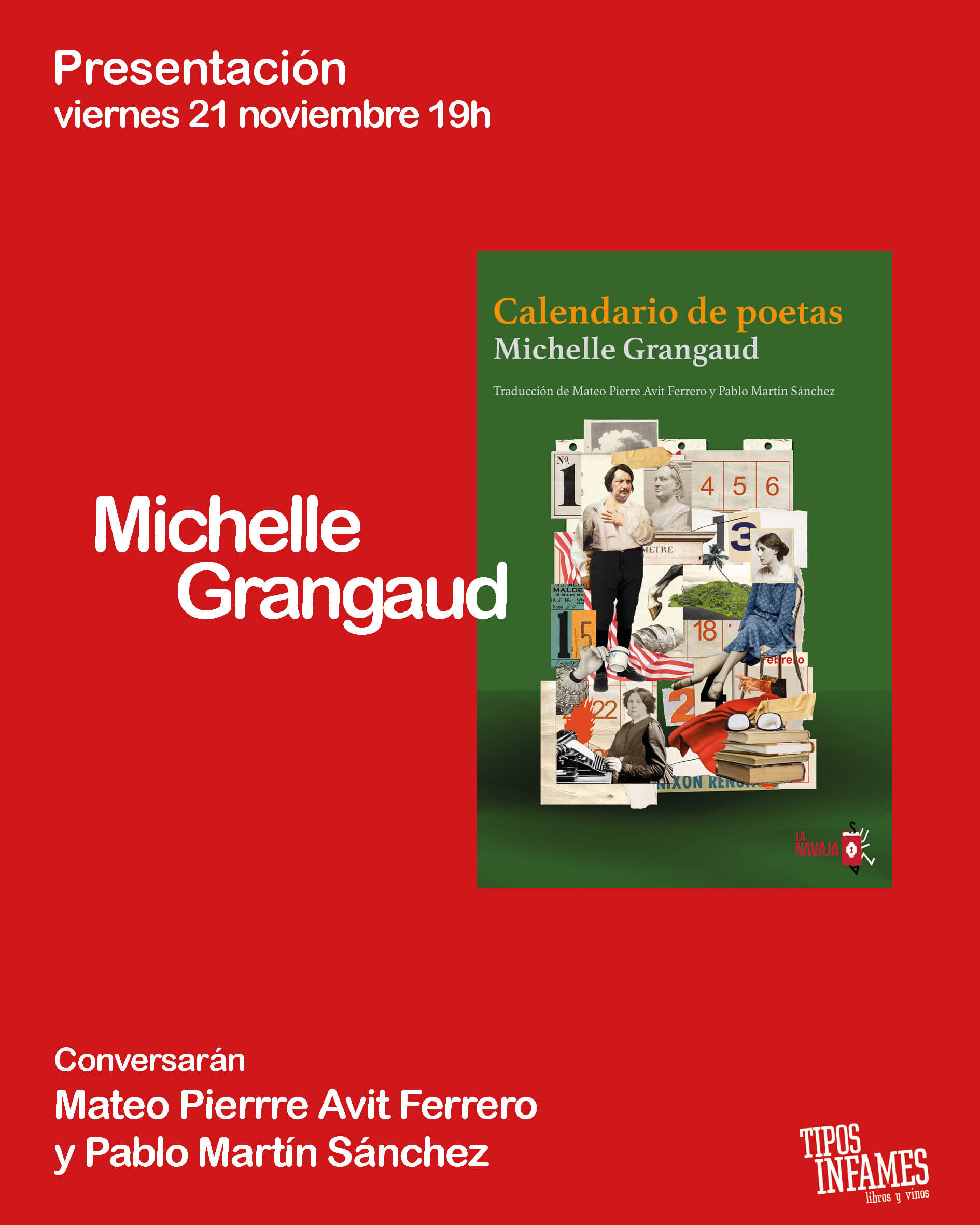 Calendario de poetas, de Michelle Grangaud