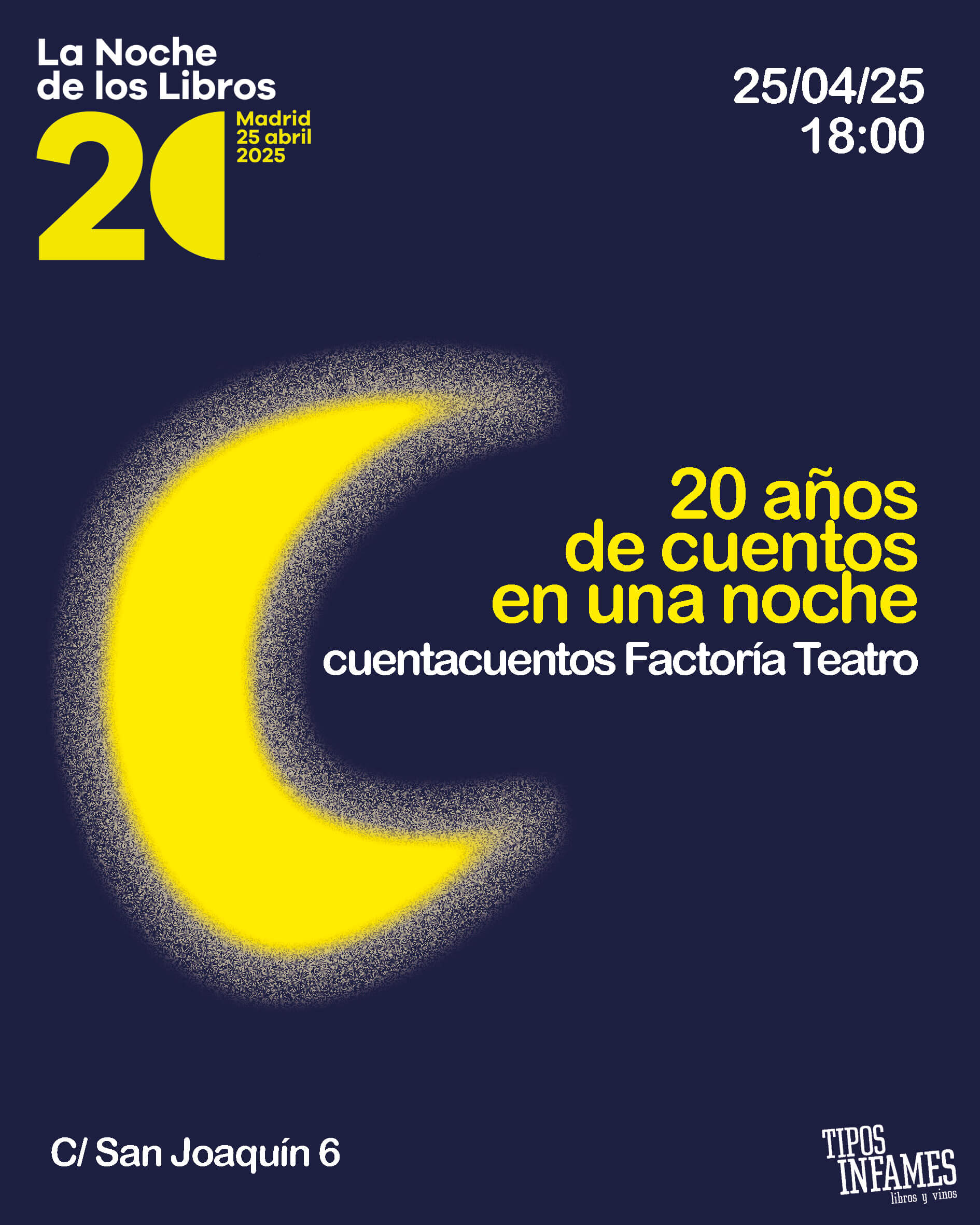 La noche de los libros: 20 años de cuentos en una noche, con Factoría Teatro