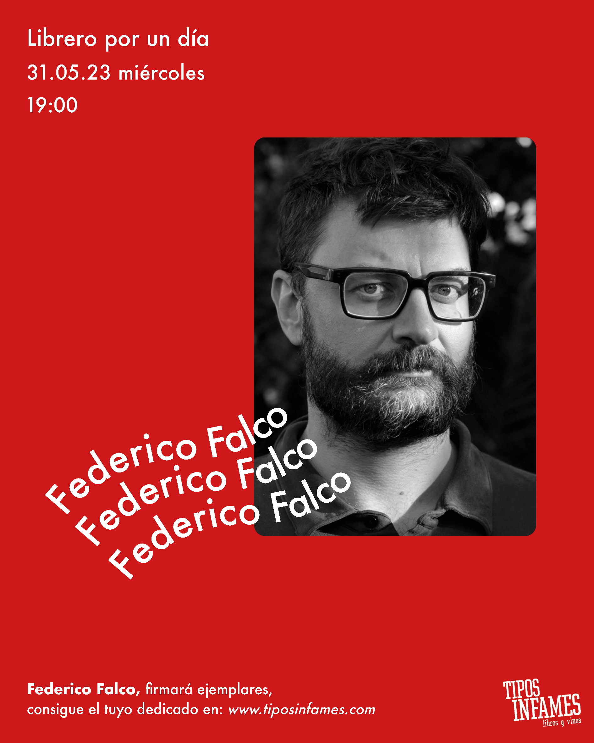 Federico Falco, librero por un día