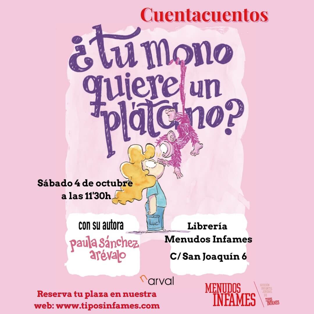 Cuentacuentos: ¿Tu mono quiere un plátano?, de Paula Sánchez Arévalo