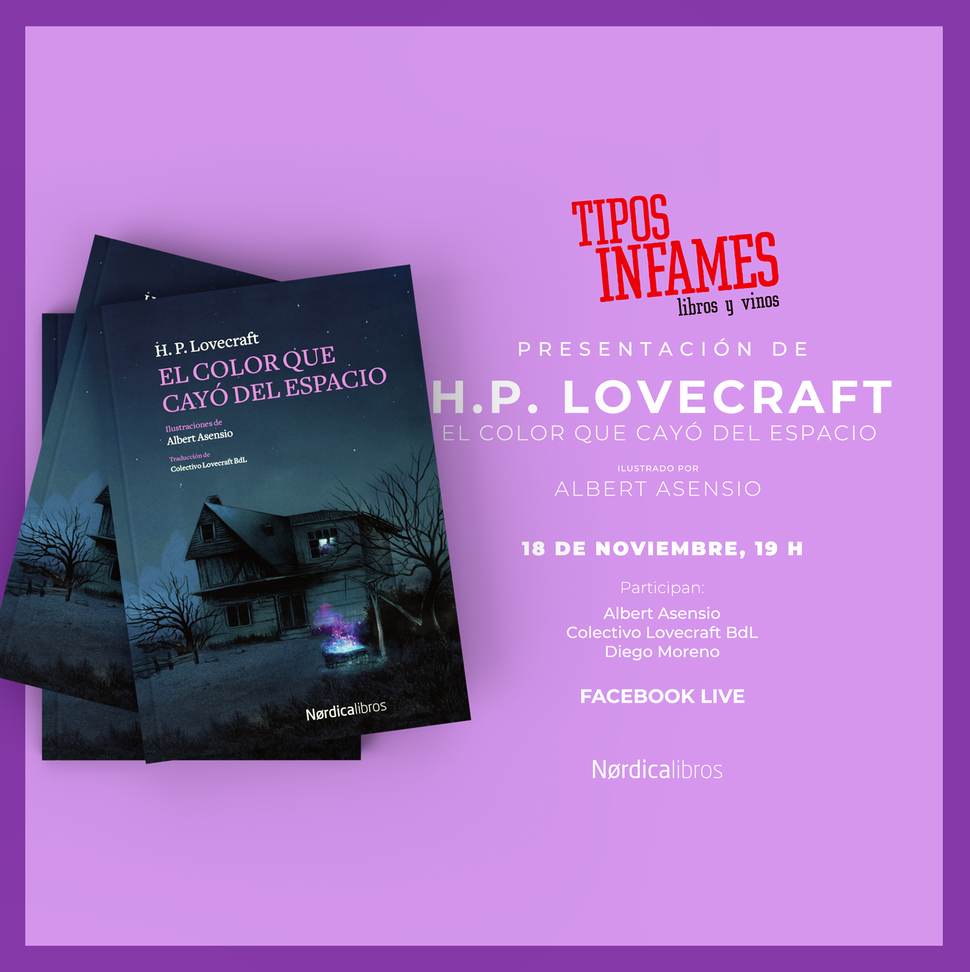 Presentación 'El color que cayó del espacio', de H.P. Lovecraft