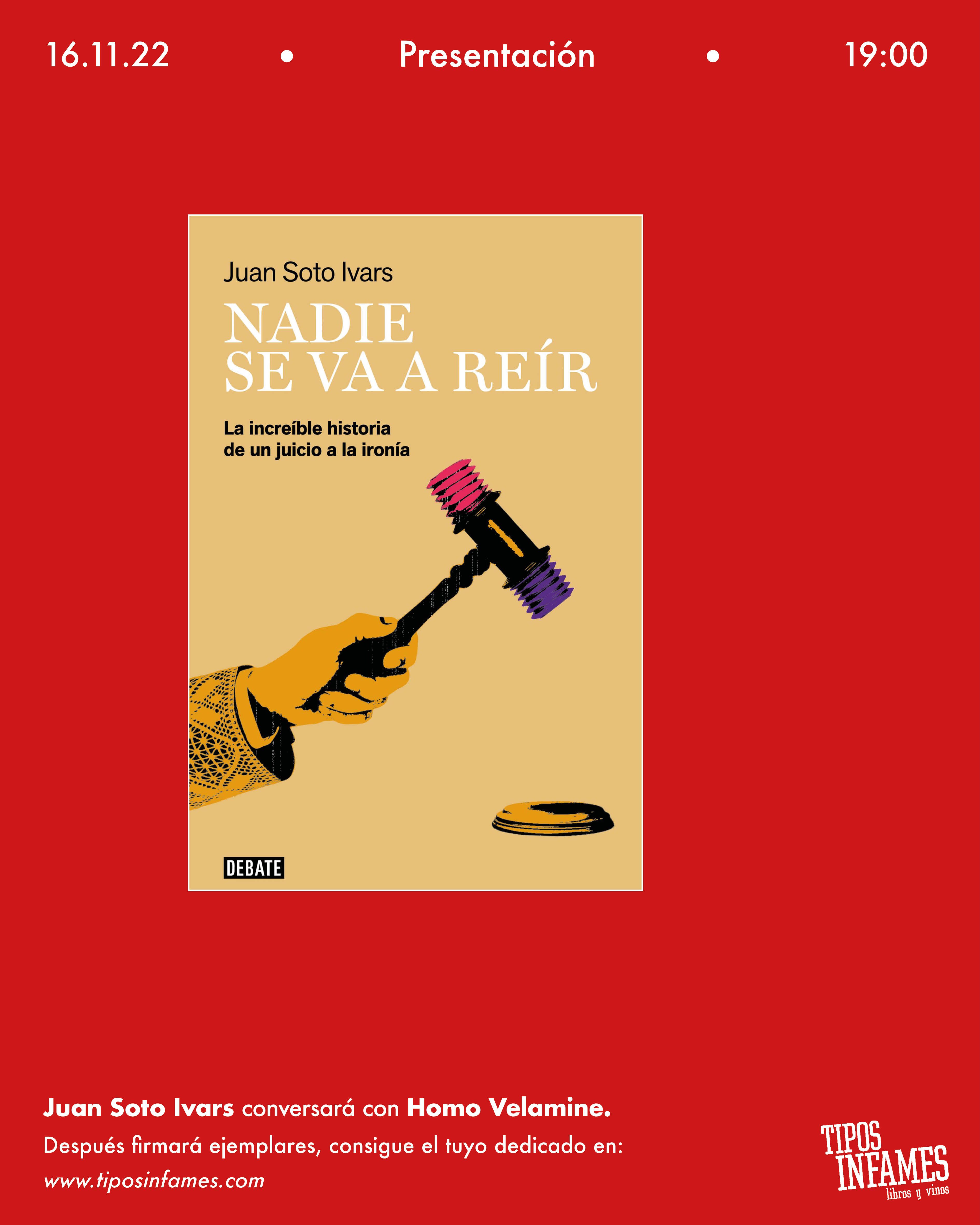 Nadie se va a reír, de Juan Soto Ivars