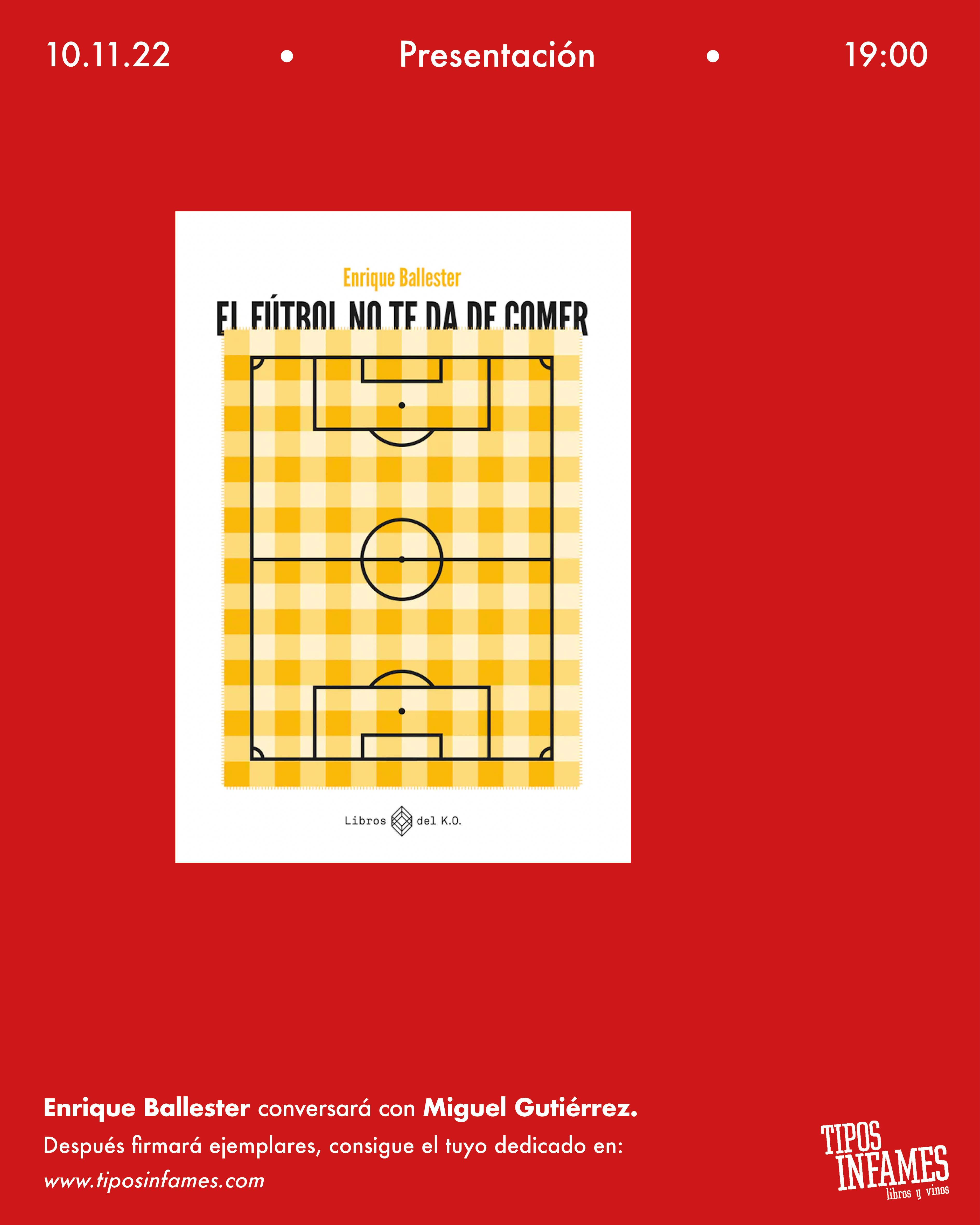 El fútbol no te da de comer, de Enrique Ballester