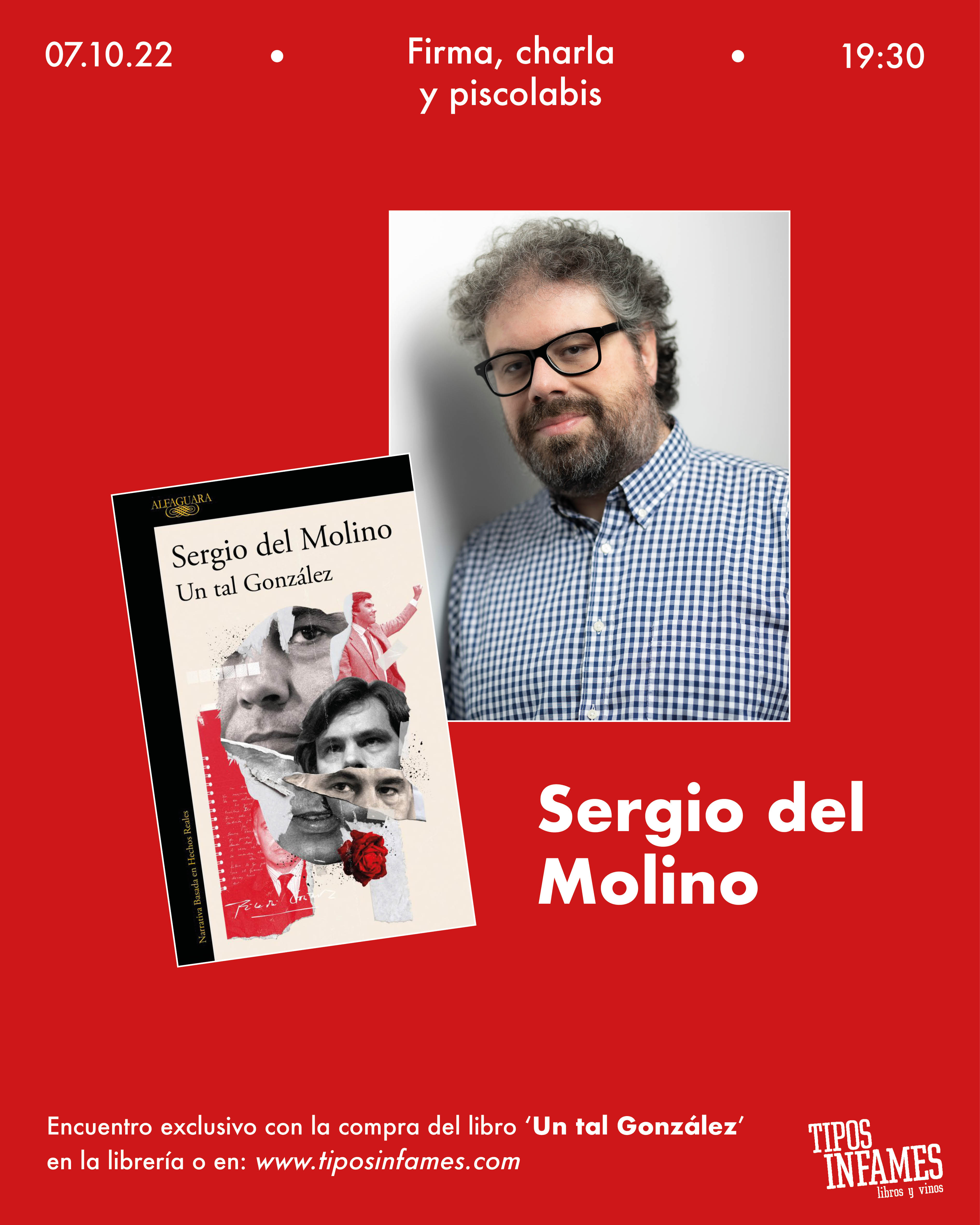 Firma, charla y piscolabis con Sergio del Molino