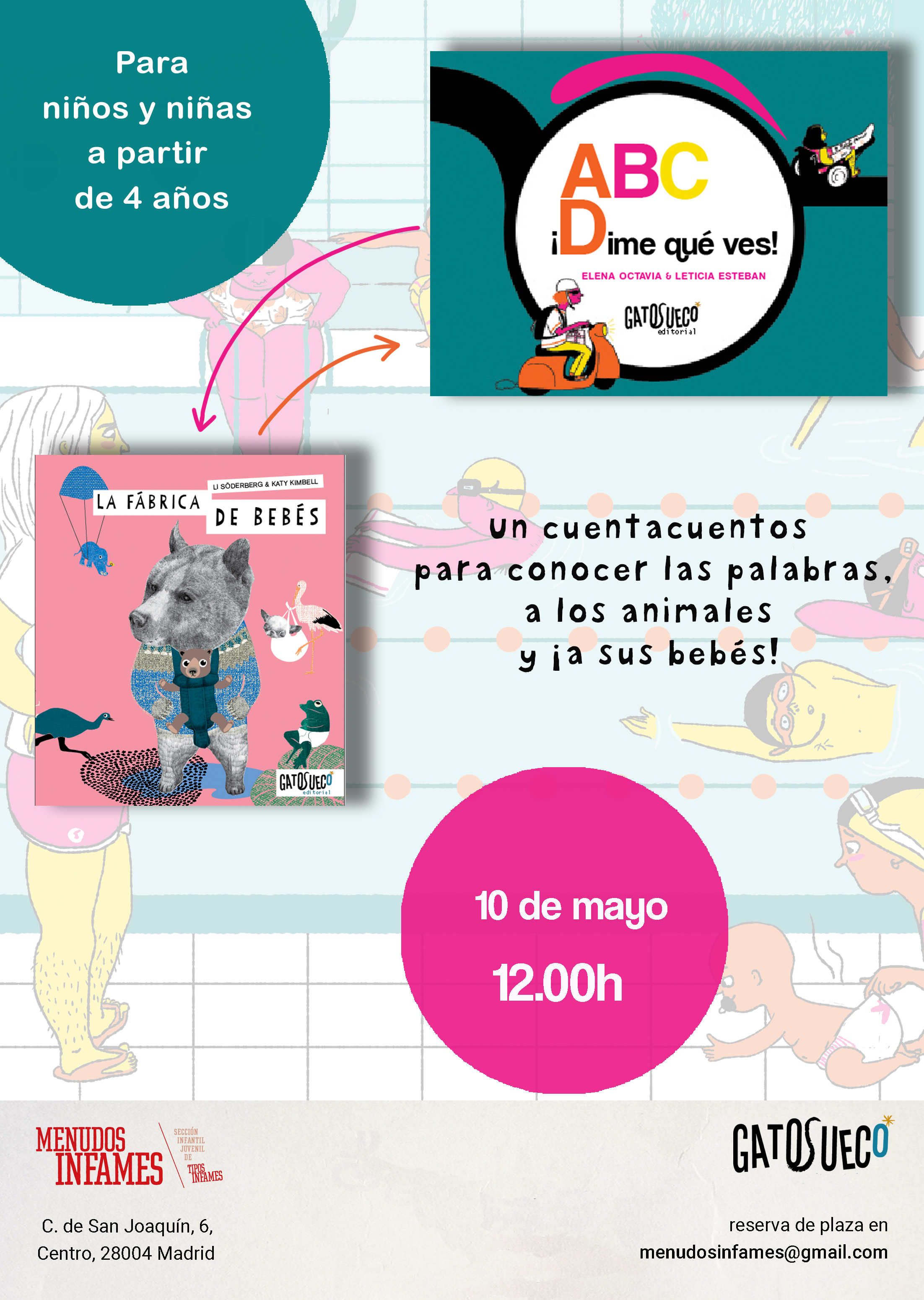 Cuentacuentos y taller: La fábrica de bebés y ABC ¡Dime qué ves!