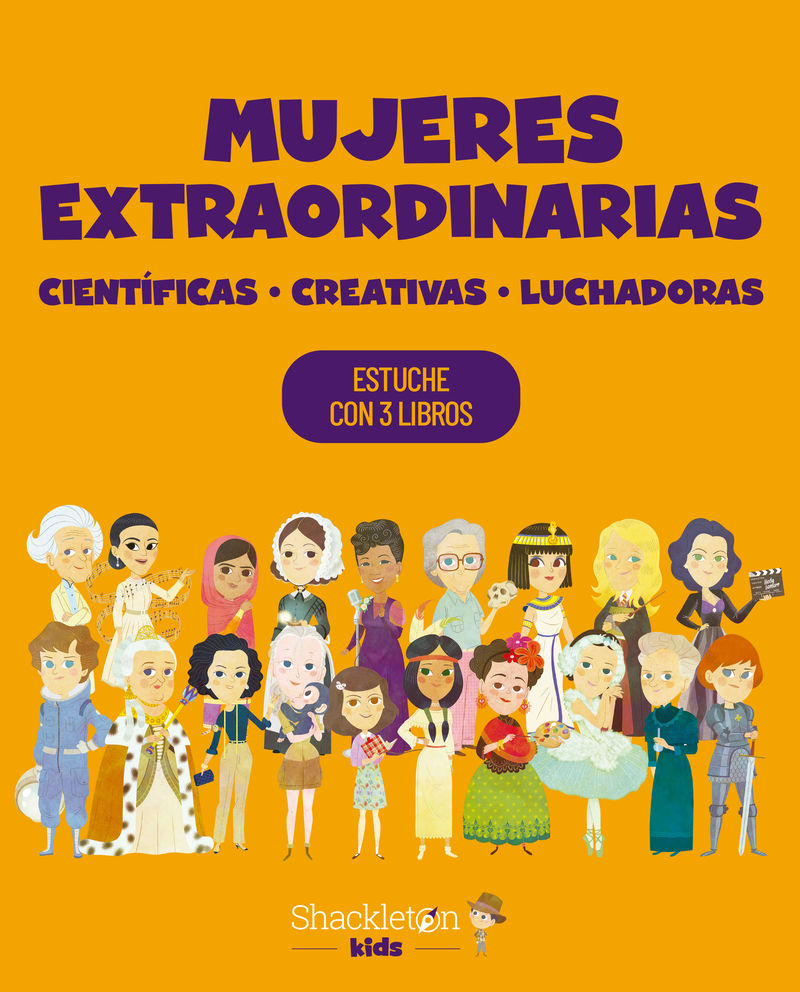 MUJERES EXTRAORDINARIAS. CIENTÍFICAS, CREATIVAS, LUCHADORAS. ESTUCHE CON TRES LIBROS