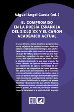EL COMPROMISO EN LA POESÍA ESPAÑOLA DEL SIGLO XX Y EL CANON ACADÉMICO ACTUAL. 