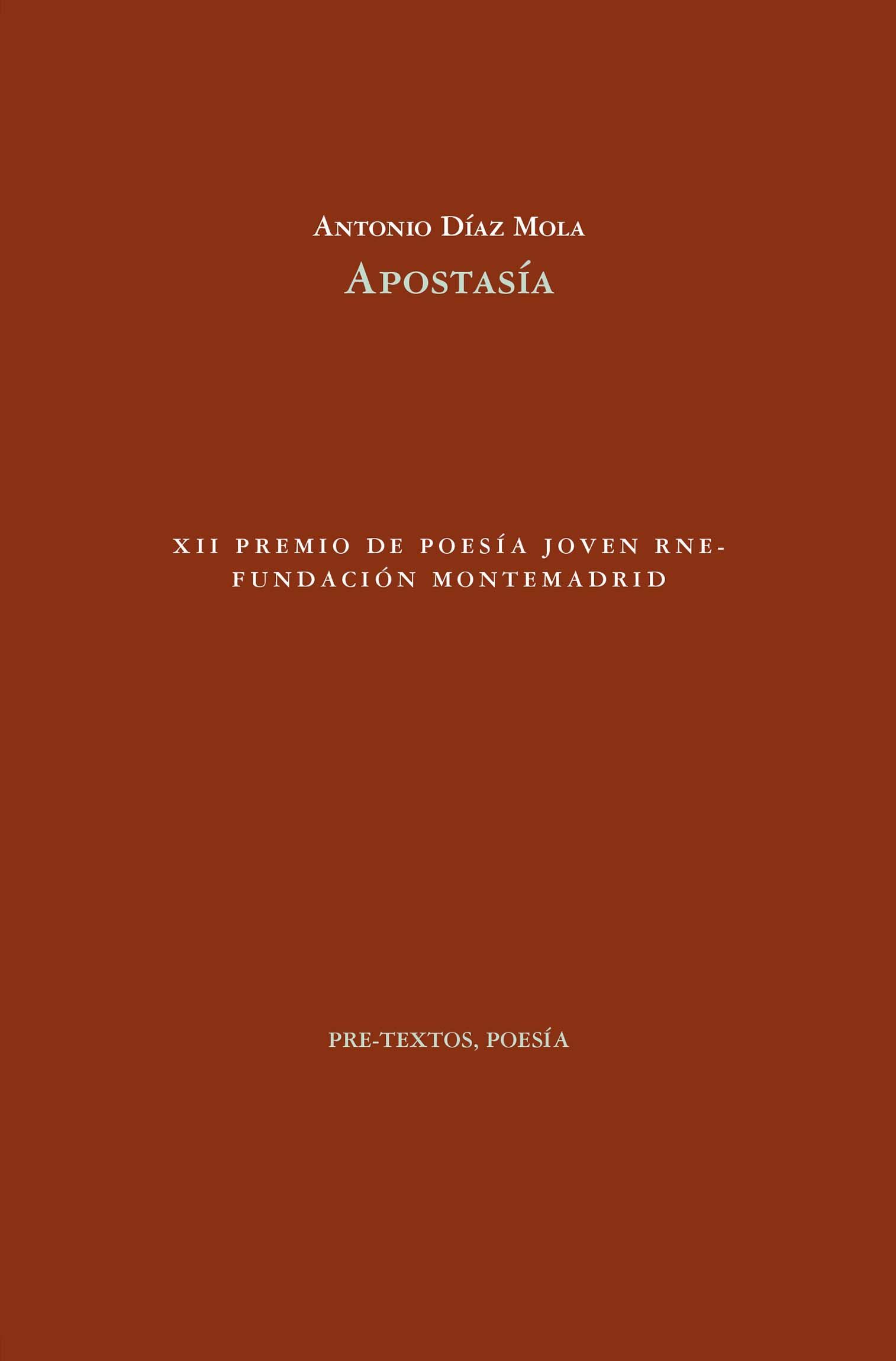 APOSTASÍA. XII PREMIO DE POESIA JOVEN