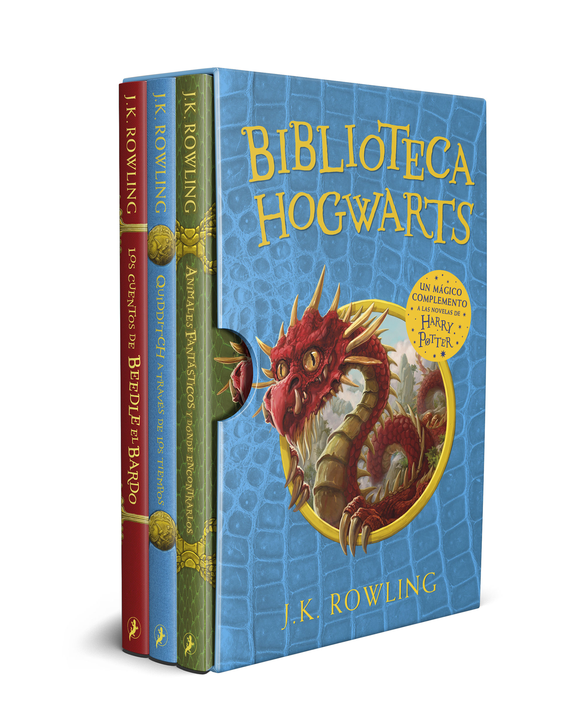 BIBLIOTECA HOGWARTS. ANIMALES FANTÁSTICOS Y DÓNDE ENCONTRARLOS  EL QUIDDITCH A TRAVÉS DE LOS TIEMPOS  LOS CUENTOS DE BEEDLE EL BARDO