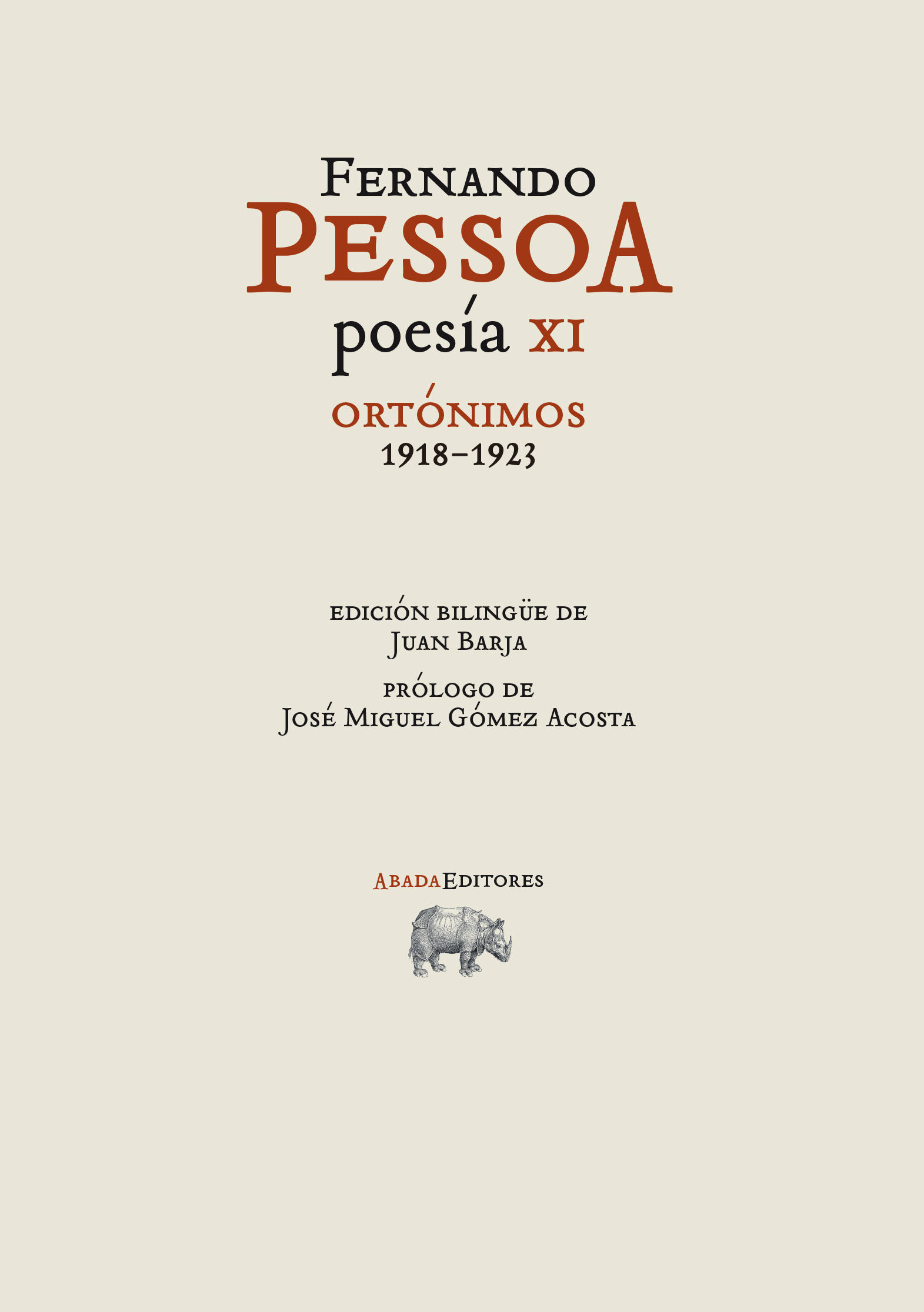 POESÍA XI. ORTÓNIMOS (1918-1923). 