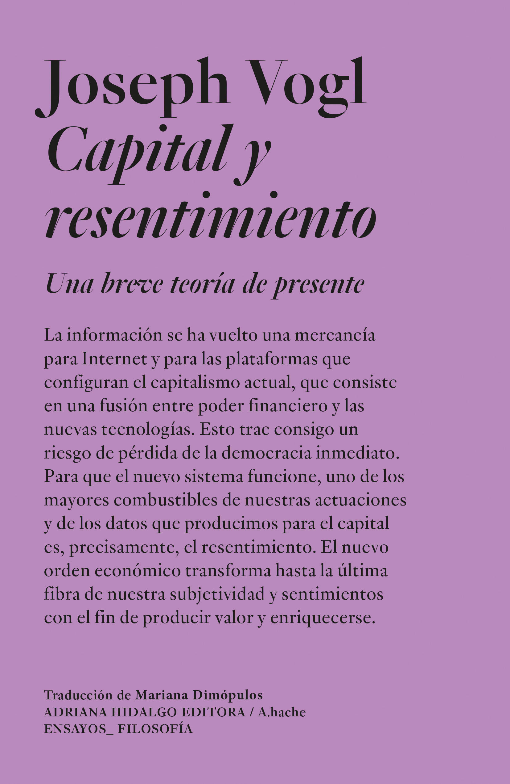 CAPITAL Y RESENTIMIENTO. 