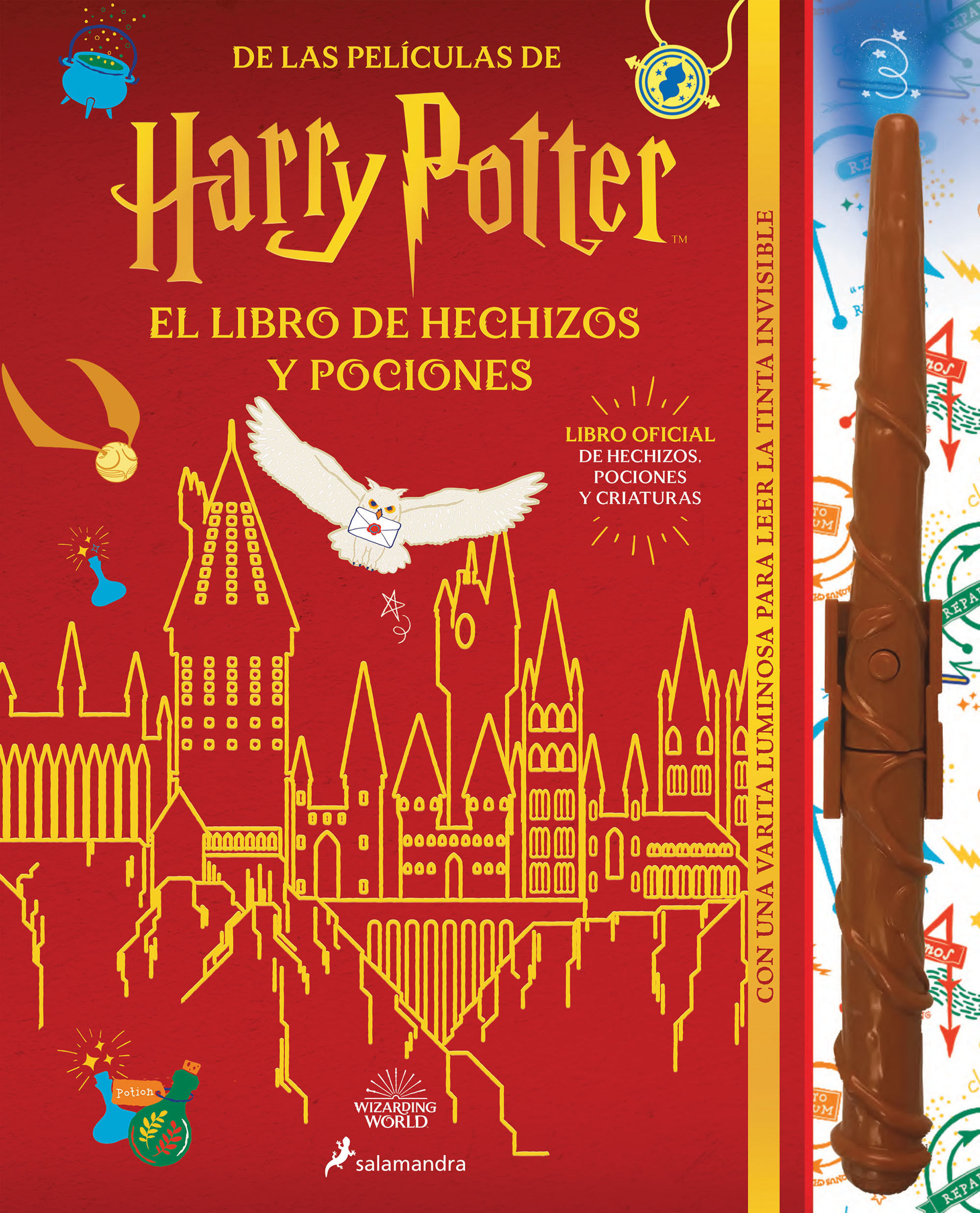 EL LIBRO DE HECHIZOS DE HARRY POTTER. CON UNA VARITA LUMINOSA PARA LEER LA TINTA INVISIBLE