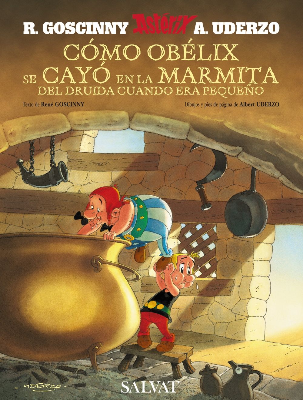 CÓMO OBÉLIX SE CAYÓ EN LA MARMITA DEL DRUIDA CUANDO ERA PEQUEÑO. ASTÉRIX