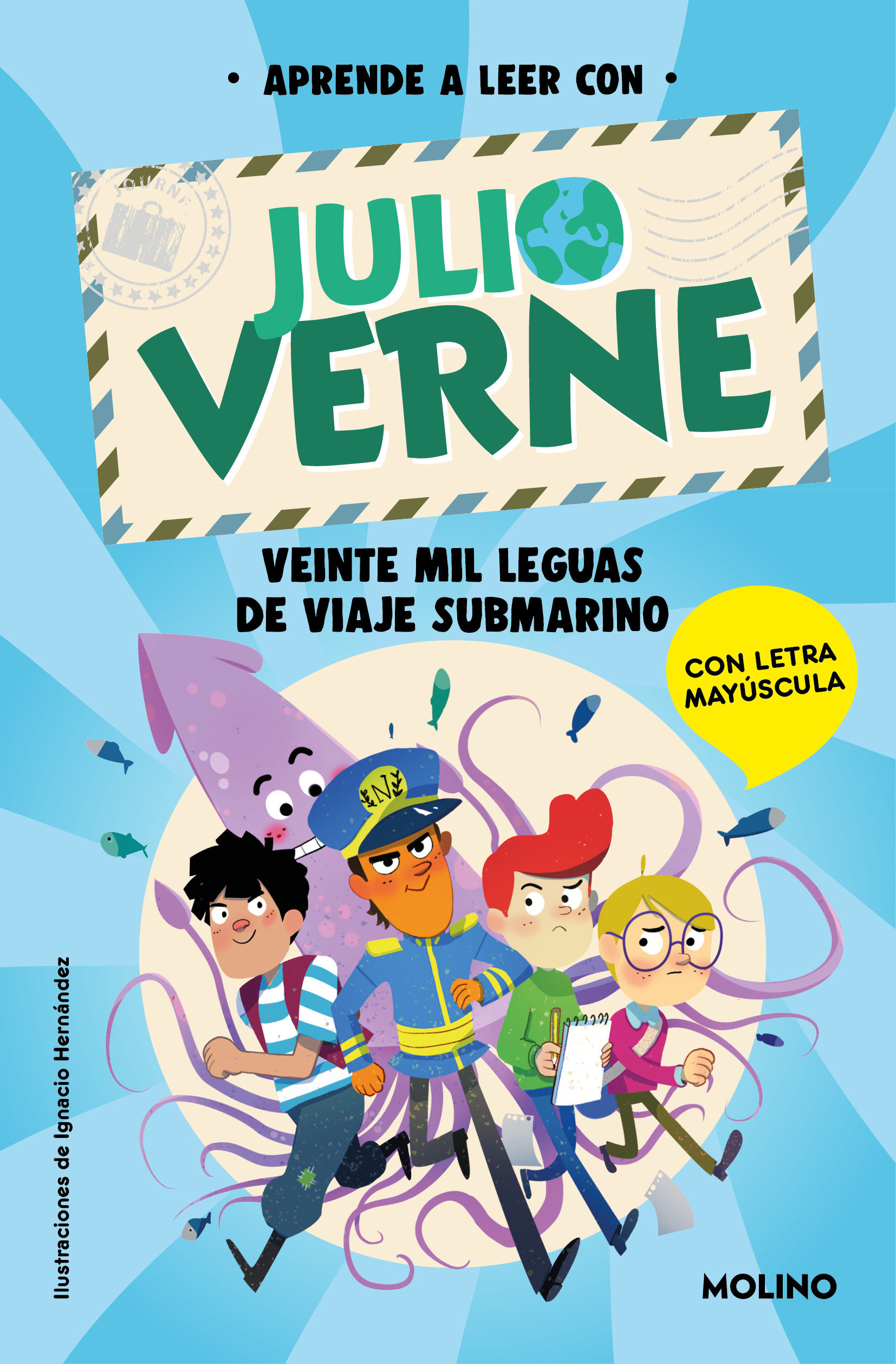 APRENDE A LEER CON JULIO VERNE 3 - VEINTE MIL LEGUAS DE VIAJE SUBMARINO. EN LETRA MAYÚSCULA