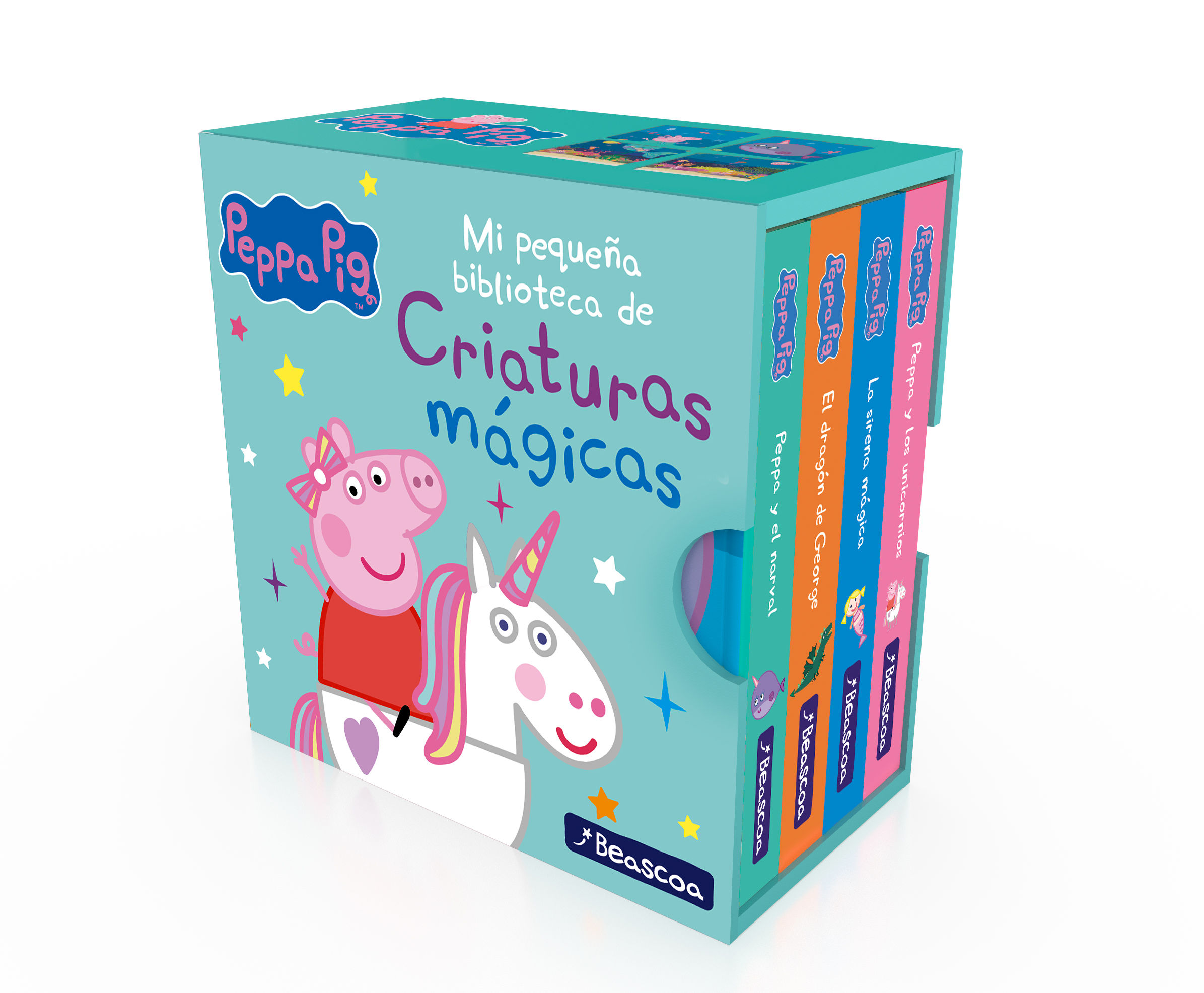 MI PEQUEÑA BIBLIOTECA DE CRIATURAS MÁGICAS. SIRENAS, UNICORNIOS, NARVALES Y DRAG. PEPPA Y LOS UNICORNIOS - LA SIRENA MÁGICA - EL DRAGÓN DE GEORGE - PEPPA Y EL NAR