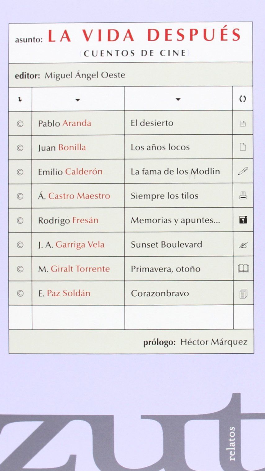 LA VIDA DESPUÉS. CUENTOS DE CINE
