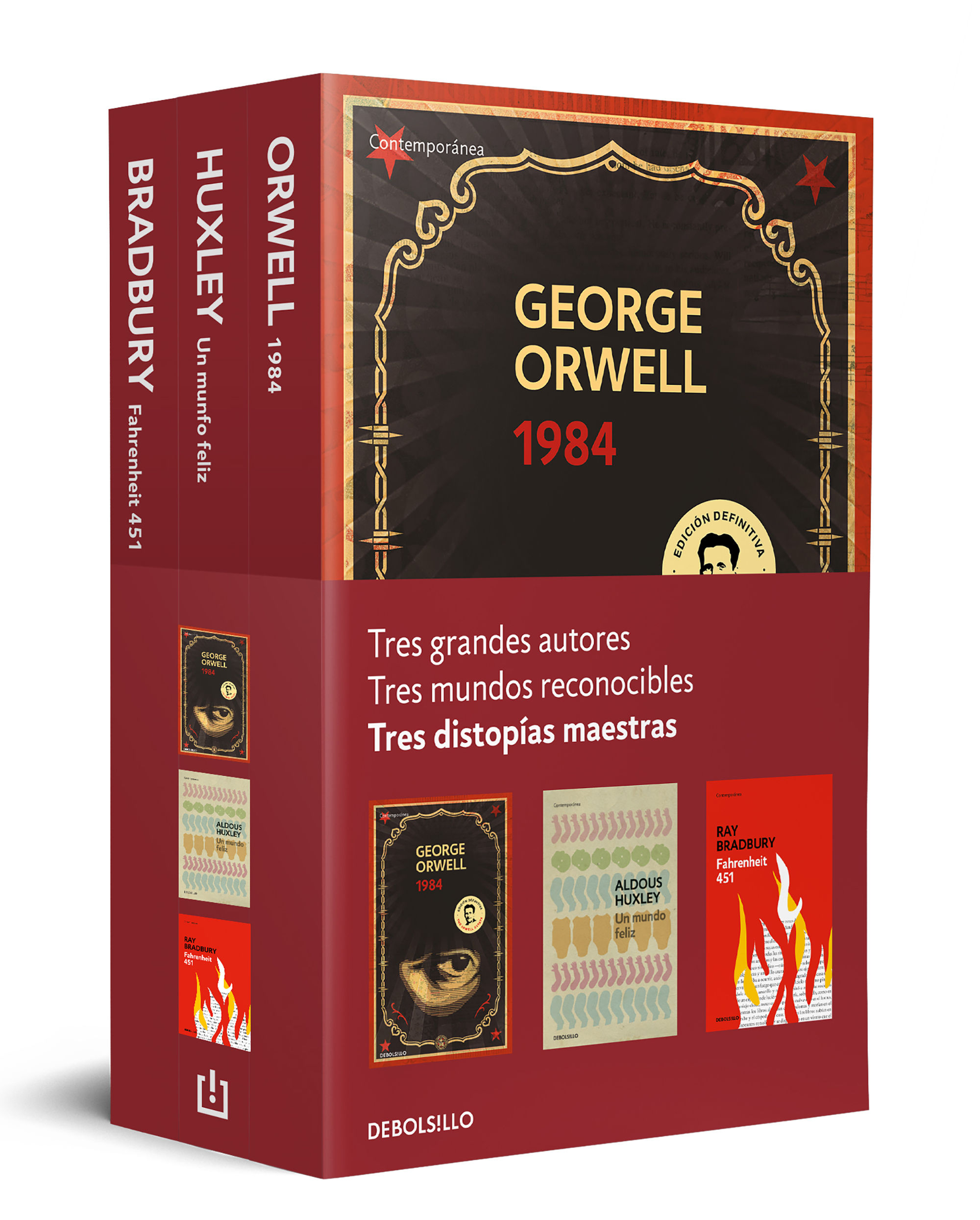 DISTOPÍAS MAESTRAS (PACK CON: 1984 DE ORWELL  UN MUNDO FELIZ DE HUXLEY  FAHREN. 