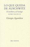 LO QUE QUEDA DE AUSCHWITZ. EL ARCHIVO Y EL TESTIMONIO. HOMO SACER III